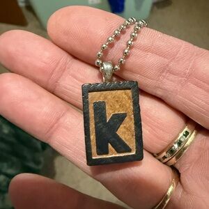 Source Unknown Black and Brown Pendant Necklace